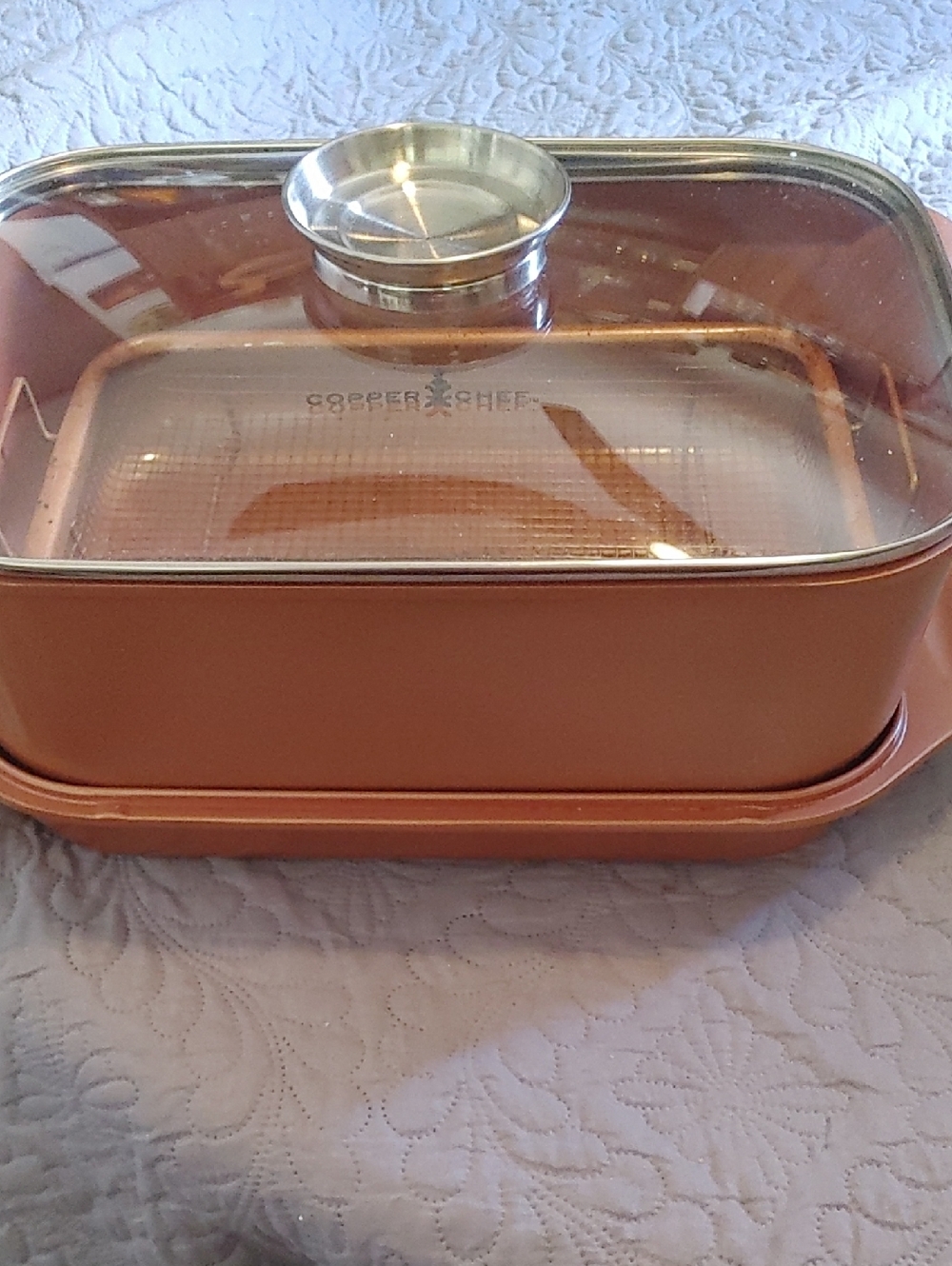 Copper Chef Rectangular Roaster with Glass Lid - Copper